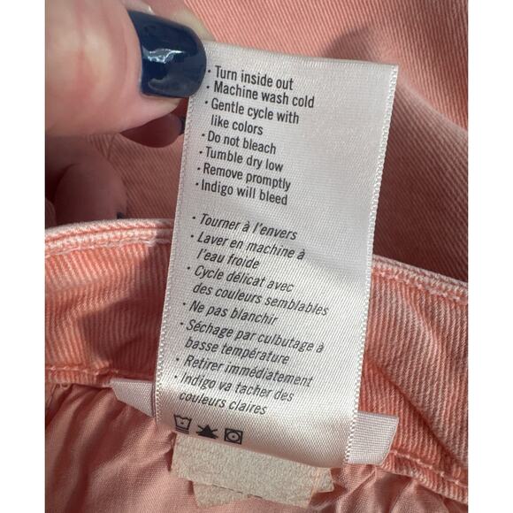 PAIGE Hoxton Straight Ankle Frayed Split Hem Jeans Vintage Coral Size 25 - Picture 7 of 12